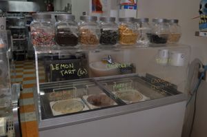 Ice cream and toppings at Cosmic Treats. Soo good! We got cookie dough and tiger tail. at Cosmic Treats in Toronto