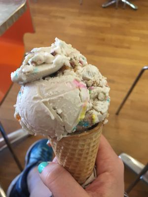 Birthday cake ice cream  at Cosmic Treats in Toronto