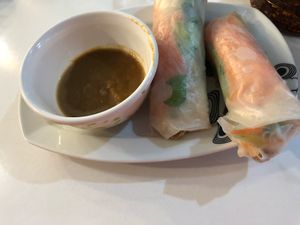 Vegan tofu summer rolls at Hanoi Naturally in Dubai