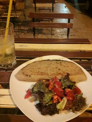 Buckwheat crepe at CsendesM Vegan Bistro in Budapest