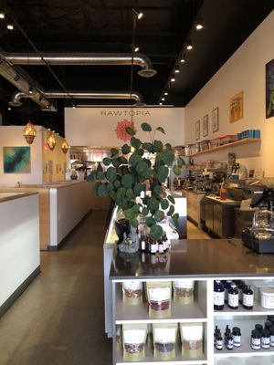 Interior from counter to kitchen   at Rawtopia Living Cuisine and Beyond in Millcreek