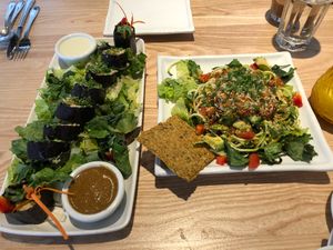 Seaweed Hummus roll & zucchini pasta at Rawtopia Living Cuisine and Beyond in Millcreek