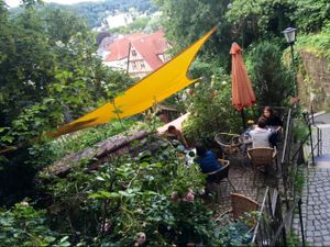 outside garden at Die Pause in Marburg