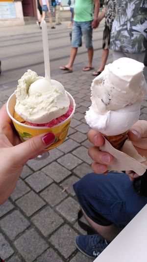 Veganes Eis in veganer Waffel at Zucker & Zimt in Erfurt