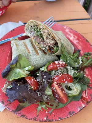 Crab cake wrap  at Eden's Vegan Juice Bar Cafe in Palm Coast