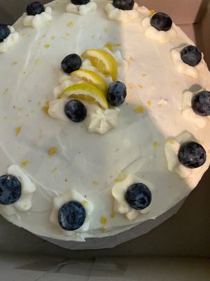 Vegan Lemon Blueberry gluten free non guilt dessert  at Eden's Vegan Juice Bar Cafe in Palm Coast