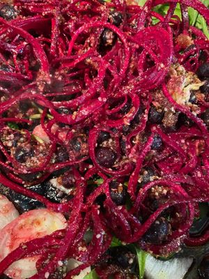 Scrumptious beet root salad  at Eden's Vegan Juice Bar Cafe in Palm Coast