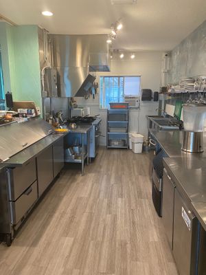 Our new kitchen very spacious with a view too…lol at Eden's Vegan Juice Bar Cafe in Palm Coast