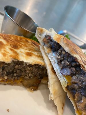 Black Bean burger when there’s no Buns at Eden's Vegan Juice Bar Cafe in Palm Coast