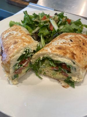 Hummus Wrap made from scratch. No can stuff here not even the beans at Eden's Vegan Juice Bar Cafe in Palm Coast