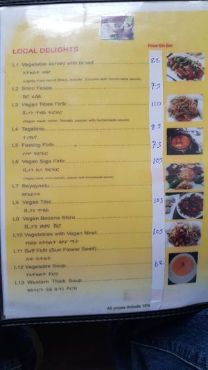 Local things at Loving Hut in Addis Ababa