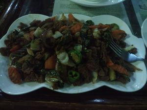 Vegetables with tofu at Loving Hut in Addis Ababa