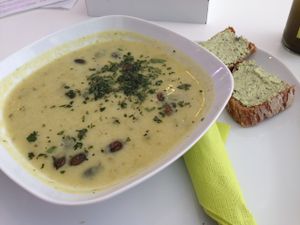 Broccoli soup @ Blattgrün, Bremerhaven at Blattgrün in Bremerhaven