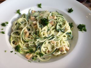 Spaghetti with zucchini and smoked tofu @ Blattgrün, Bremerhaven at Blattgrün in Bremerhaven