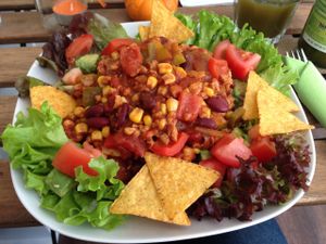 Chili con tofu with nacho avocado salad @ Blattgrün, Bremerhaven at Blattgrün in Bremerhaven