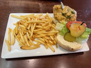 Fried Chicken Sandwich with Jalapeño Queso Sauce  at Lovin' Spoonfuls in Tucson