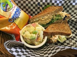 Vegan Tuna Salad Sandwich meal (came with both sides) at Lovin' Spoonfuls in Tucson