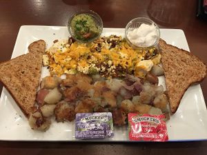 Fiesta tofu scramble with potatoes and green chiles at Lovin' Spoonfuls in Tucson