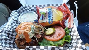 Wildcat Burger and chips
Jan 2017 at Lovin' Spoonfuls in Tucson
