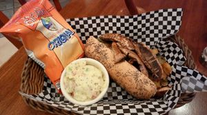 Portobello mushroom sandwich with potato salad  at Lovin' Spoonfuls in Tucson