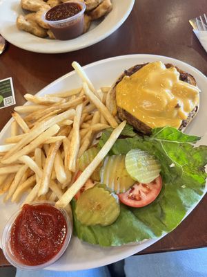 Route 66 Burger with fries  at Lovin' Spoonfuls in Tucson
