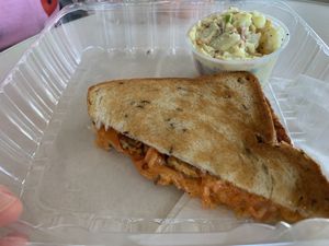 Reuben with. a side of. Potato Salad at Lovin' Spoonfuls in Tucson
