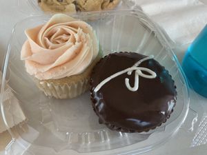 Strawberry Lemonade Cupcake and a Cream Filled Cupcake at Lovin' Spoonfuls in Tucson