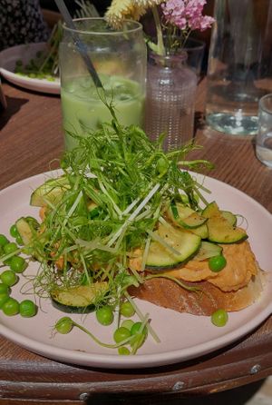 Toast with Hummus at Urban Bistro in Bratislava