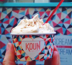 peanut butter vegan icecream at Koun in Bratislava