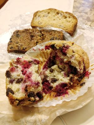 Innards of a cranberry chocolate chip muffin at Poison Berry Bakery in Cleveland