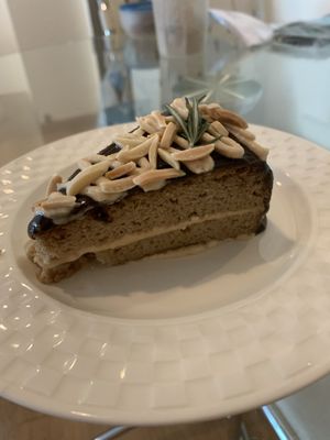 Vegan coffee cake at Theera in Bangkok