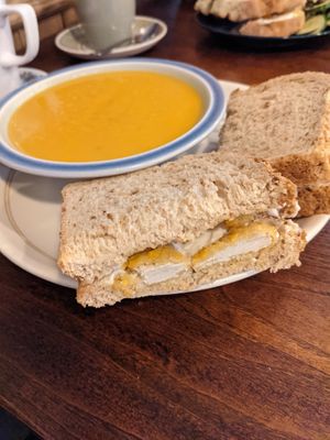 Chkn sandwich and soup at The Little Potting Shed Cafe in Oban
