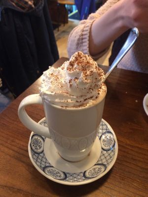 Hot chocolate with cream  at The Little Potting Shed Cafe in Oban