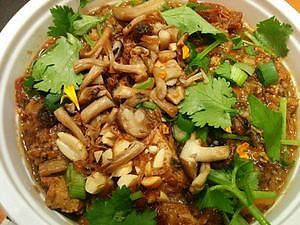 Spicely delicious, very filling dandan noodles at 12/30/18 Pop-up at The Butcher's Son. at S+M Vegan in Oakland