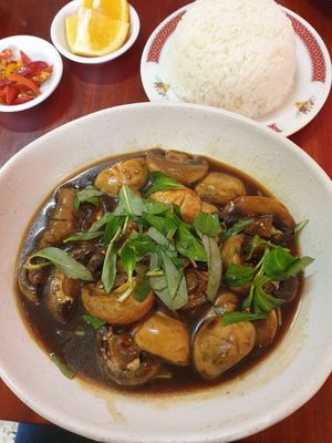Braised pepper mushroom at Bo De Trai in Footscray
