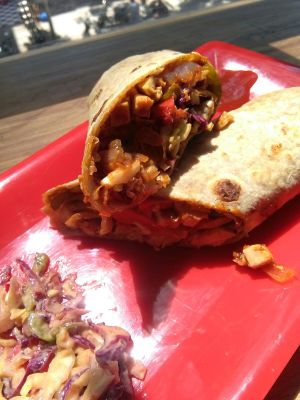 Tofu chilli wrap at The Real Green Cafe in Pune