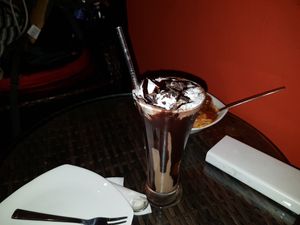 Moka iced coffee. The best drink I had here. Just great 10/10 at The Real Green Cafe in Pune