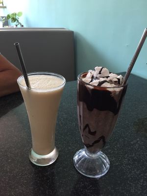 Choc Oreo milkshake and Pina Colada at The Real Green Cafe in Pune