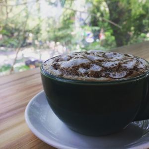 Almond Milk Cappuccino

 at The Real Green Cafe in Pune