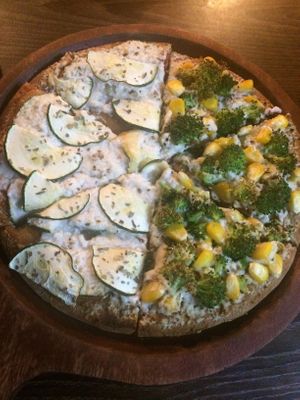 Half Zucchini Twist and Half Green Power at The Real Green Cafe in Pune