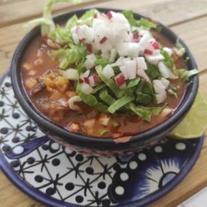 Soup with Mushrooms. Sopa con champignones at Suculenta in Tulum