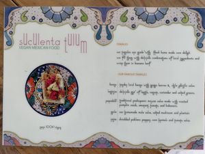 Menu front   at Suculenta in Tulum