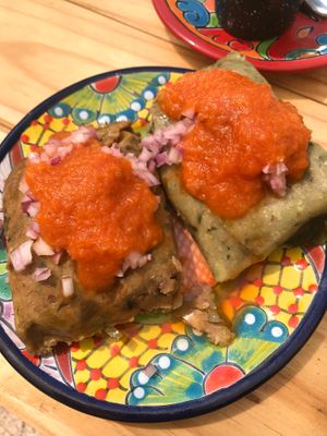 El tamal de frijol a sido mi favorito!!!  at Suculenta in Tulum