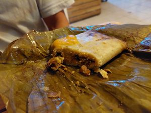 Tamales mole at Suculenta in Tulum