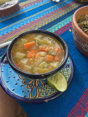 Vegetable Soup  at Suculenta in Tulum