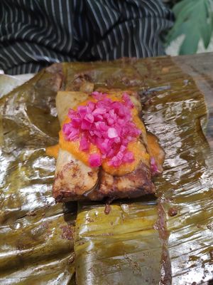 Tamale mole at Suculenta in Tulum