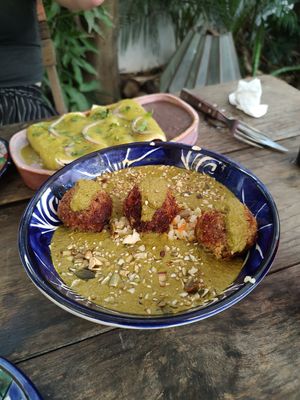 Meatballs and enchiladas at Suculenta in Tulum