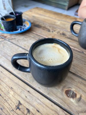 Latte with almond milk  at Suculenta in Tulum