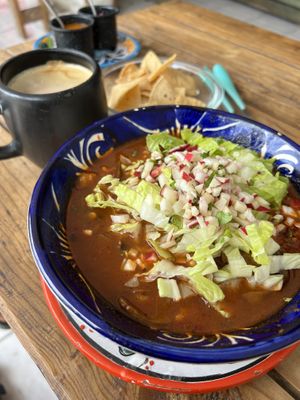 Pozole de champiñones  at Suculenta in Tulum