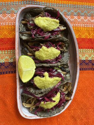 Mushroom Tacos  at Suculenta in Tulum